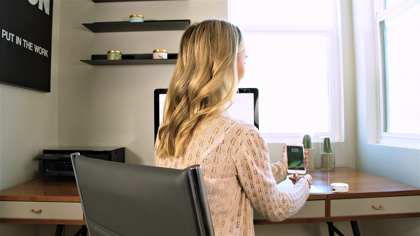 At the office